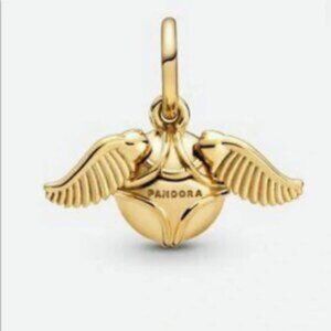 ✅New Pandora Shine Gold Harry Potter Golden Snitch Wings Pendant Charm